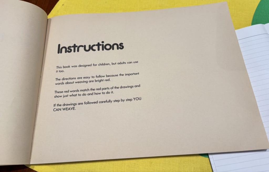 The instructions page from You Can Weave