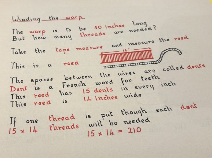 A page from You Can Weave explaining how to measure how much yarn you need for your loom.